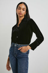 ANDREA TOP - BLACK VELVET| Rails online