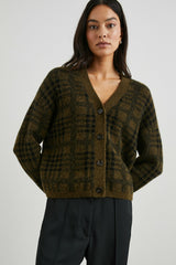REESE CARDIGAN - OLIVE PLAID| Rails sale