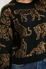 PERCI SWEATER - CAMEL WILD CATS| Rails outlet