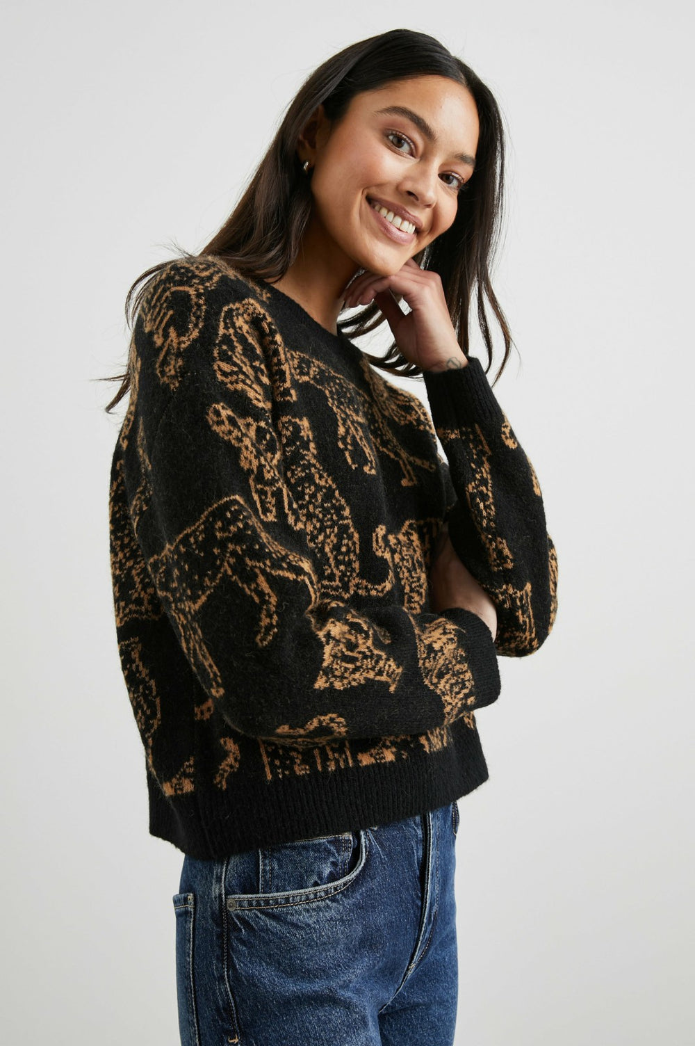 PERCI SWEATER - CAMEL WILD CATS| Rails outlet