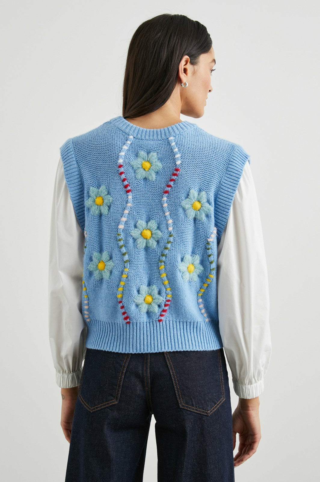 TESS SWEATER - BLUE CABLE DAISIES| Rails sale