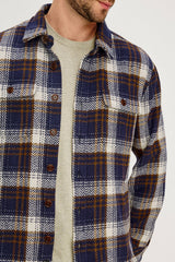 BERKSHIRE SHIRT JACKET - NAVY UMBER CREAM| Rails outlet