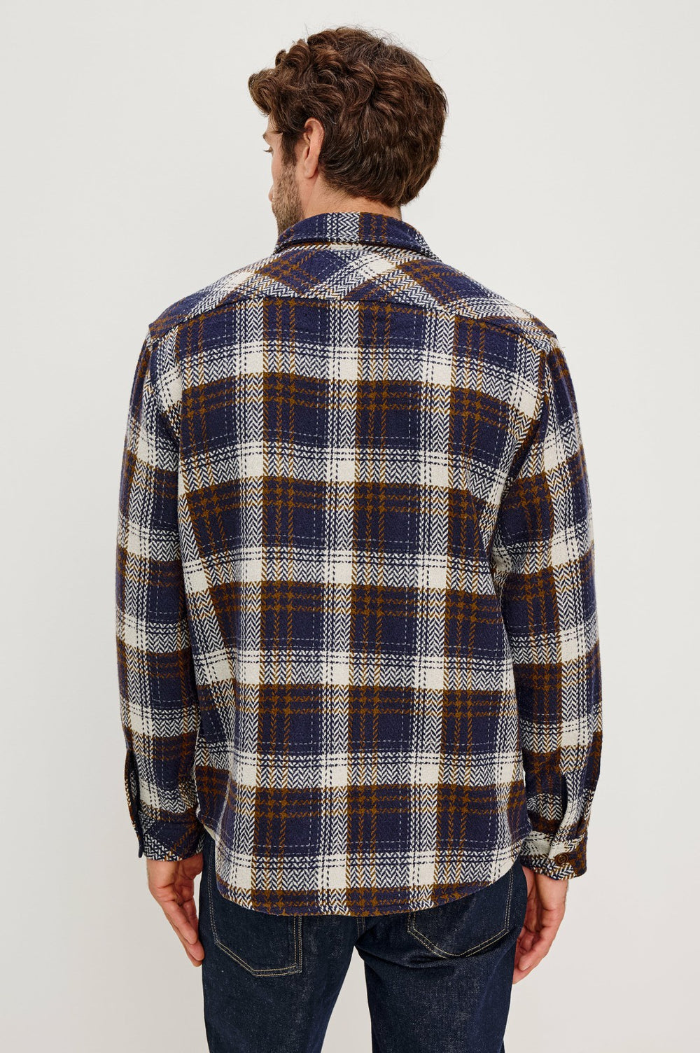 BERKSHIRE SHIRT JACKET - NAVY UMBER CREAM| Rails outlet