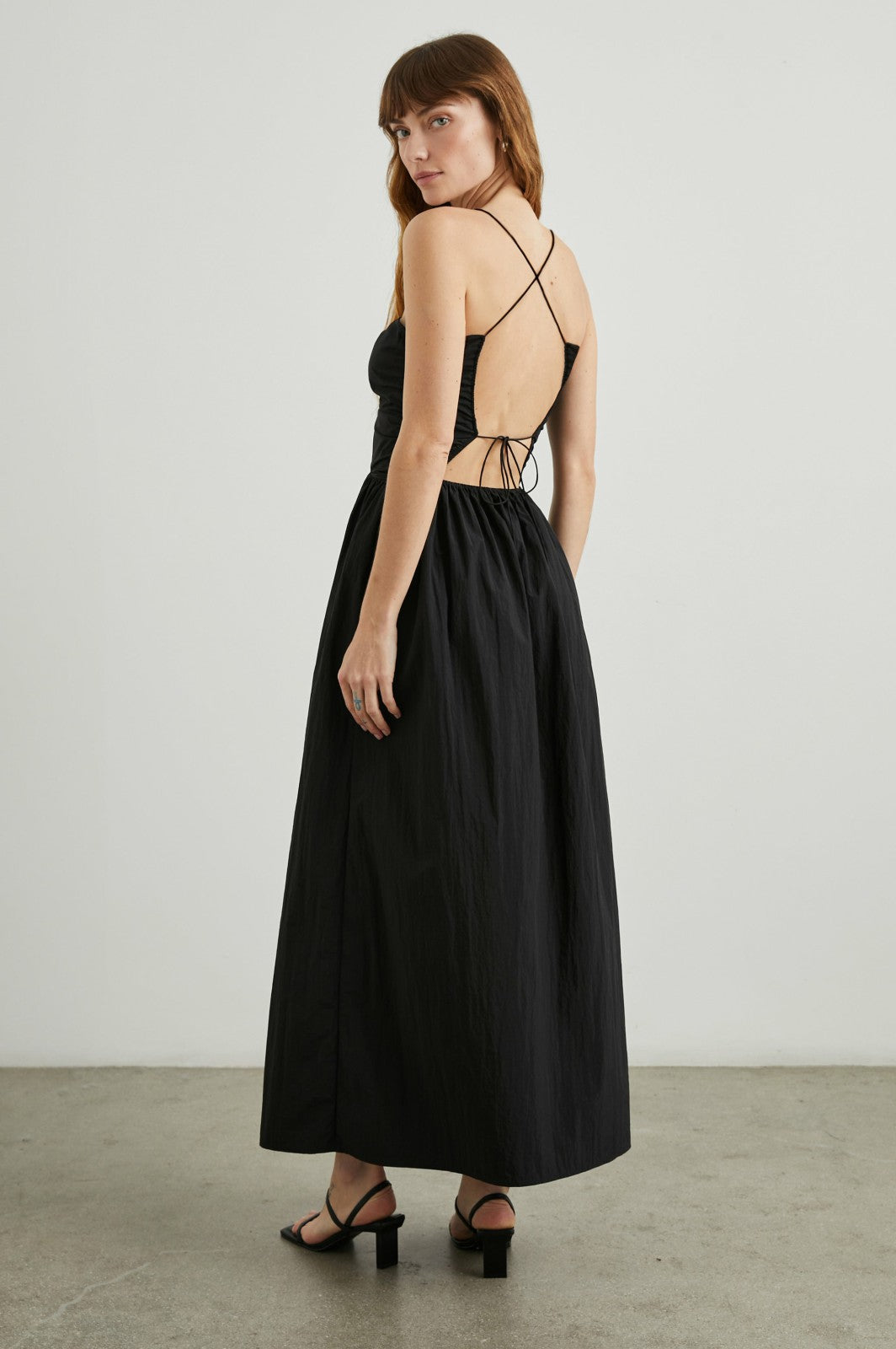 SILVIA DRESS - BLACK NYLON| Rails sale