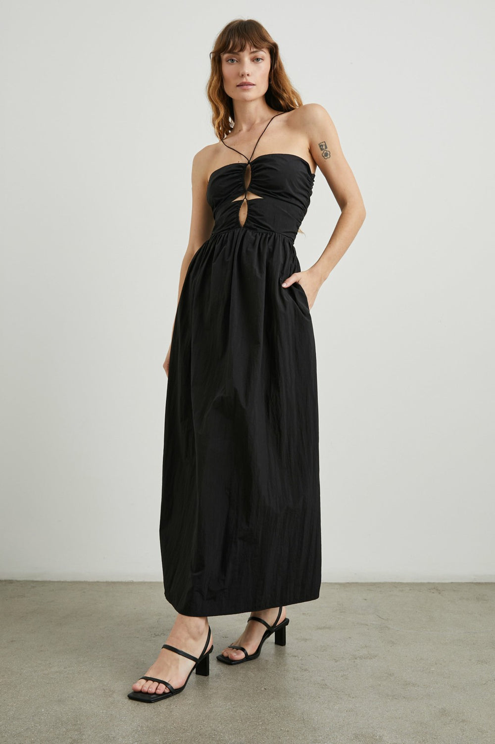 SILVIA DRESS - BLACK NYLON| Rails sale