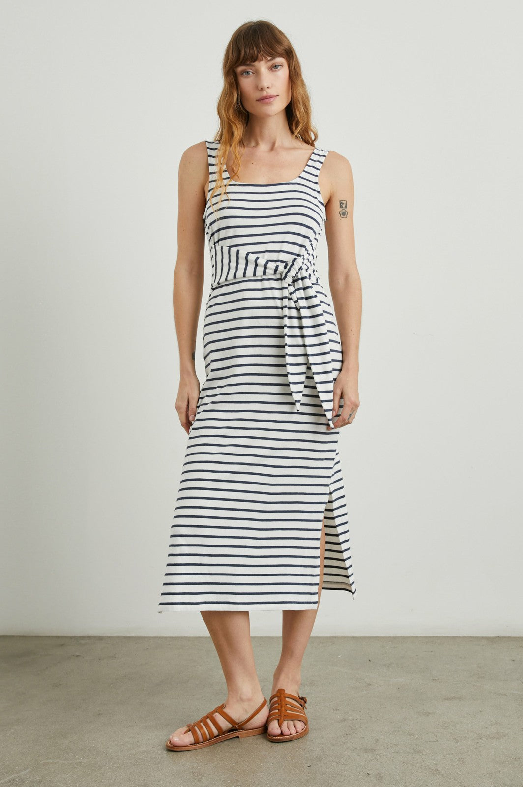 MEG DRESS - IVORY NAVY STRIPE| Rails near me
