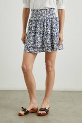 ADDISON SKIRT - NAVY WHITE TEXTURE FLORAL| Rails on sale