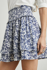 ADDISON SKIRT - NAVY WHITE TEXTURE FLORAL| Rails on sale