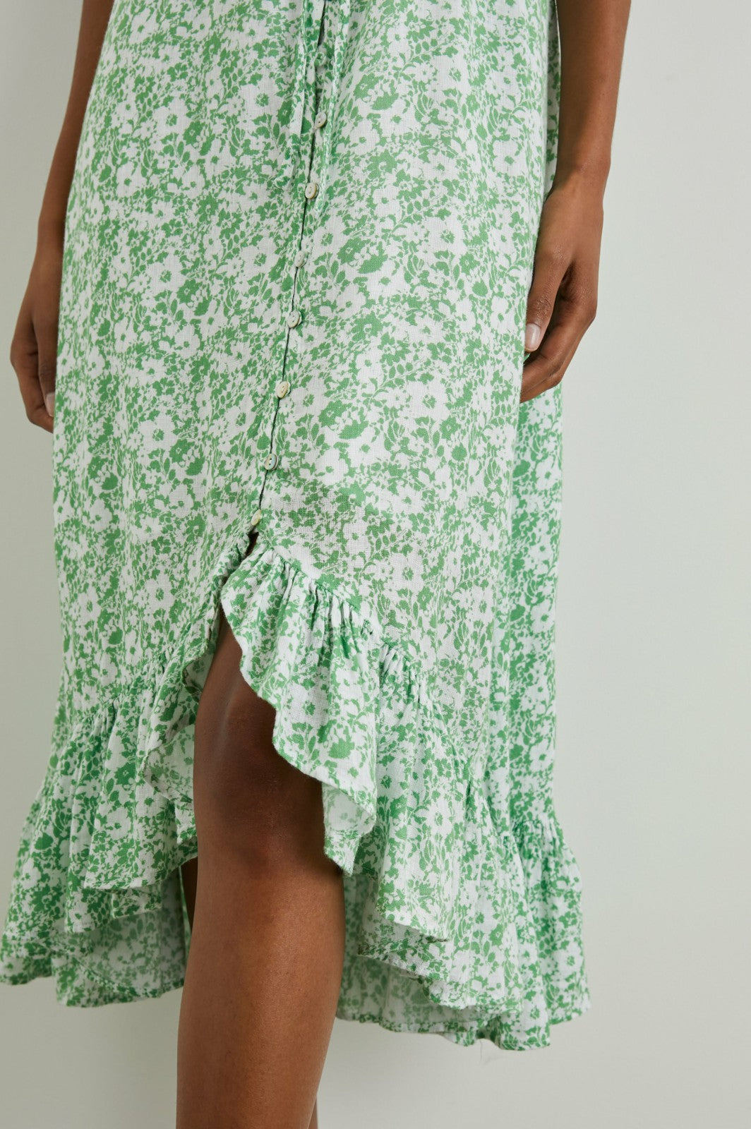 FRIDA DRESS - GREEN TEXTURE FLORAL| Rails discount