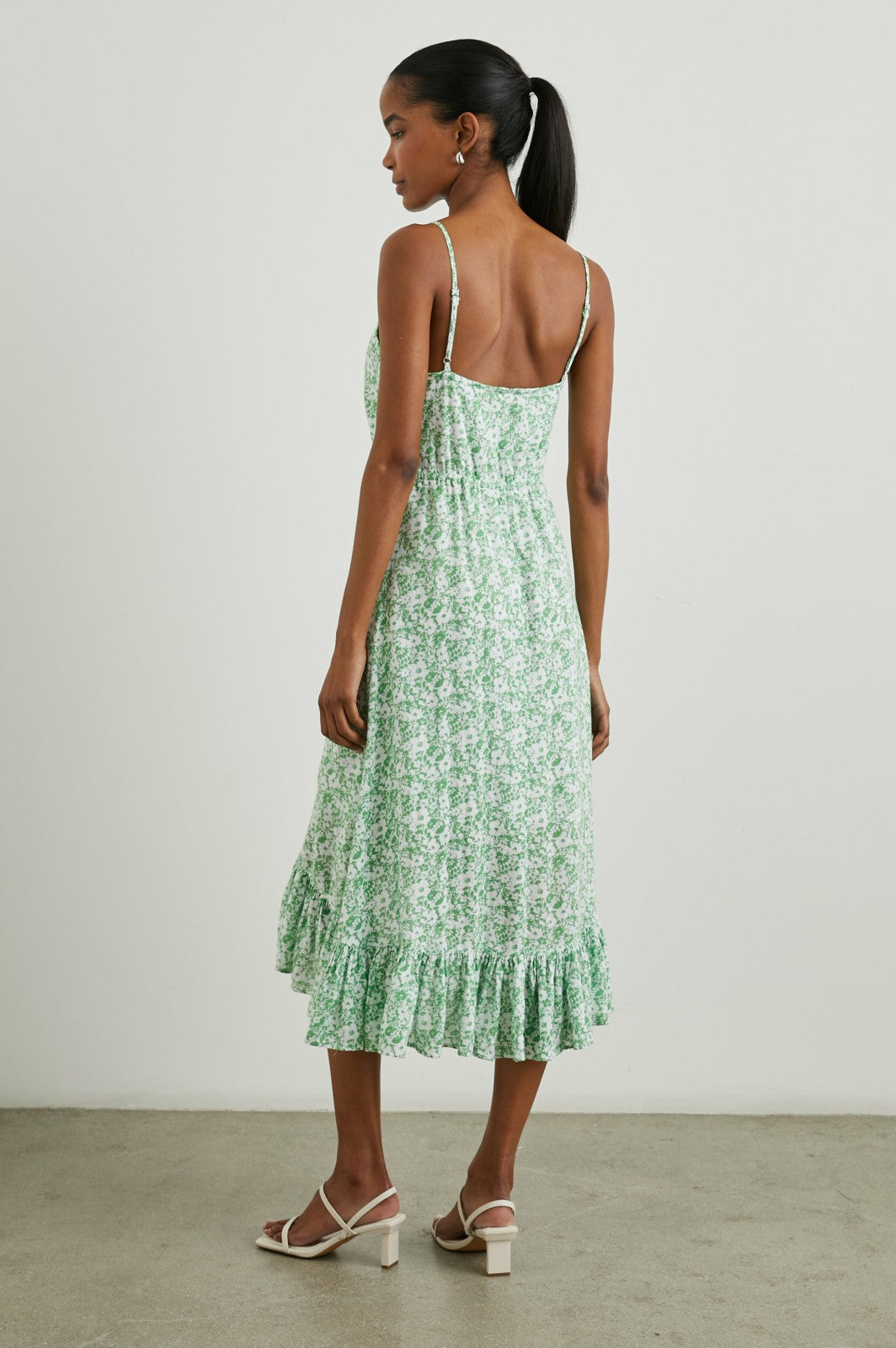 FRIDA DRESS - GREEN TEXTURE FLORAL| Rails discount