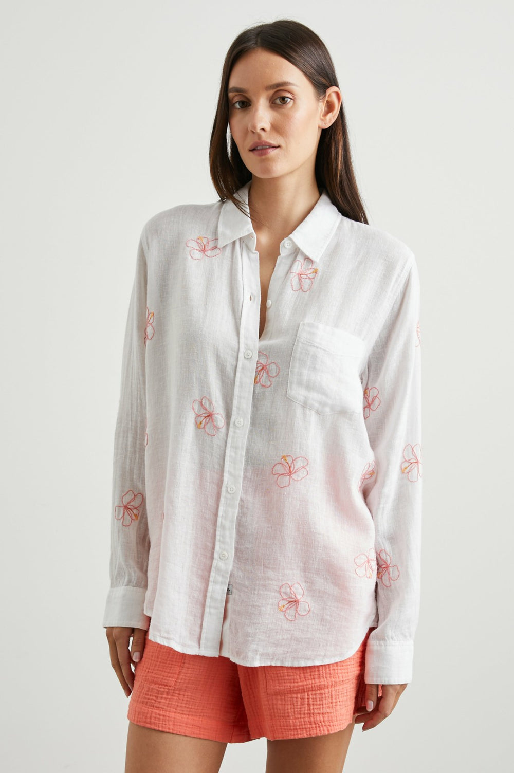 CHARLI SHIRT - HIBISCUS EMBROIDERY| Rails US