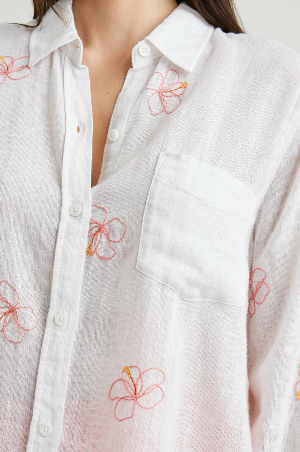 CHARLI SHIRT - HIBISCUS EMBROIDERY| Rails US