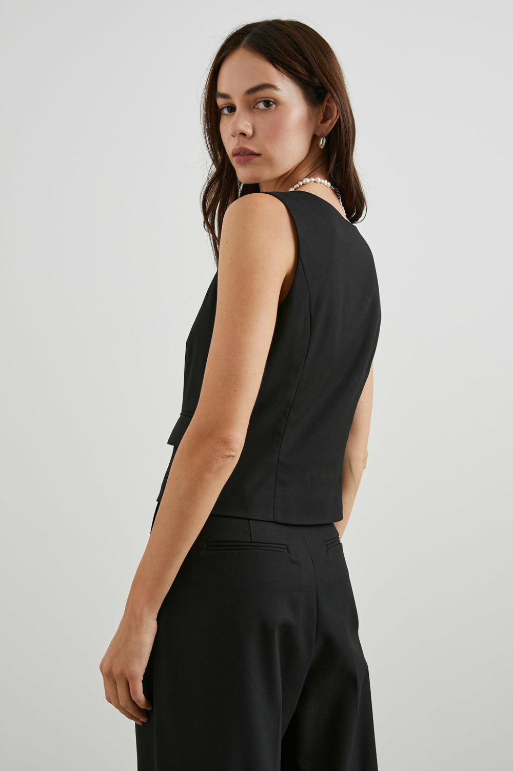 GUILIA VEST - BLACK TWILL| Rails online