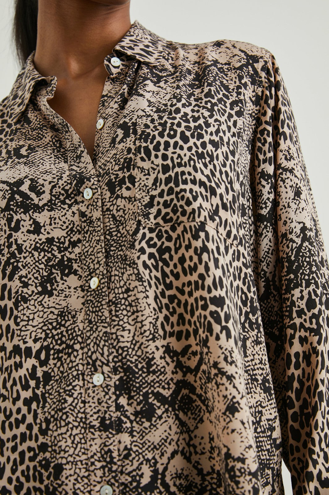 JOSEPHINE SHIRT - TAUPE MIXED ANIMAL| Rails on sale