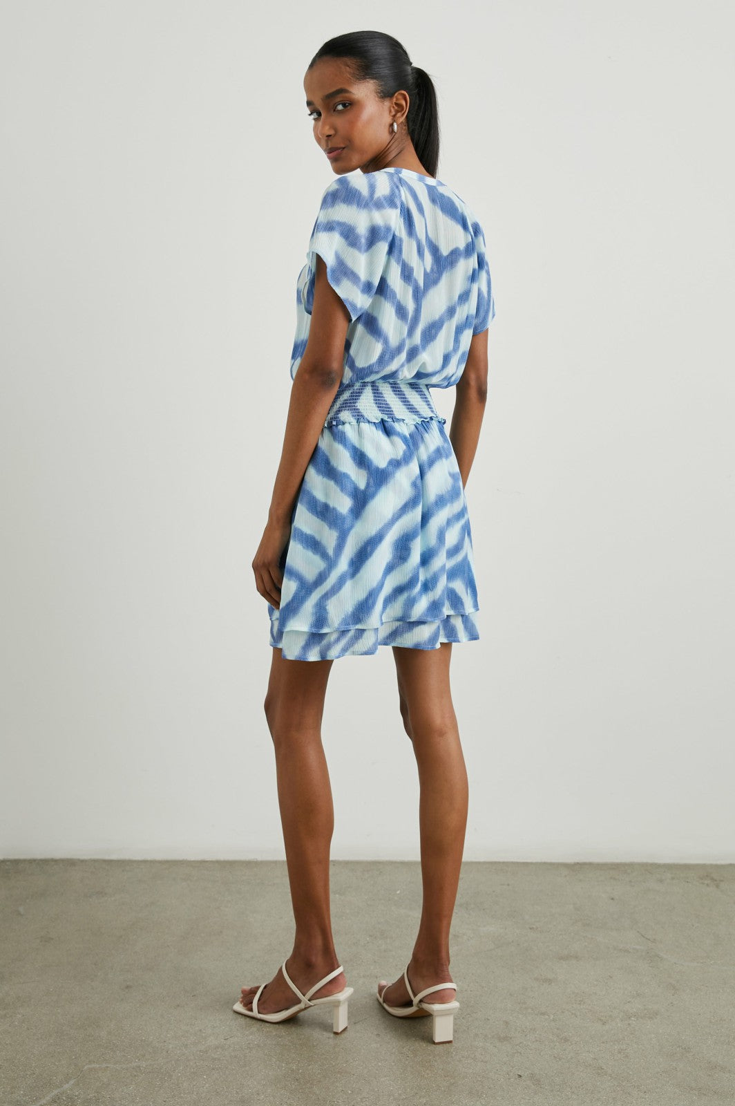 KARLA DRESS - BLUE WATERCOLOR STRIPES| Rails online
