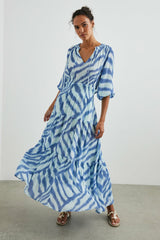 CATERINE DRESS - BLUE WATERCOLOR STRIPES| Rails US