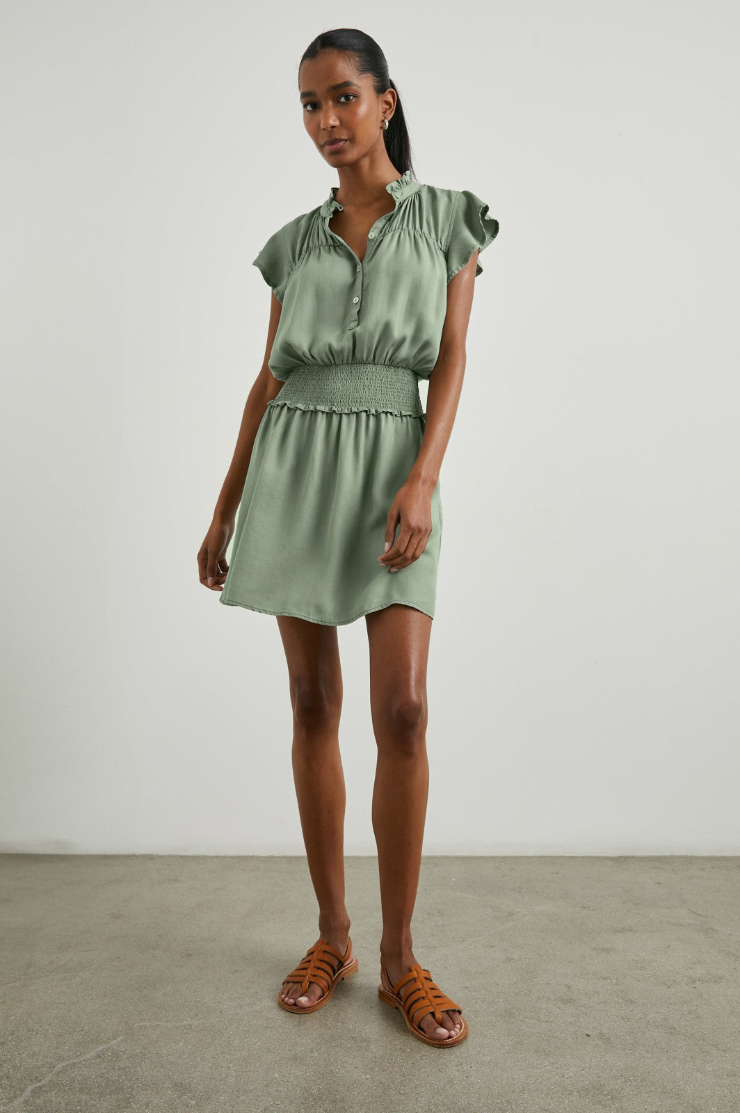 AMINA DRESS - SAGE DENIM| Rails online