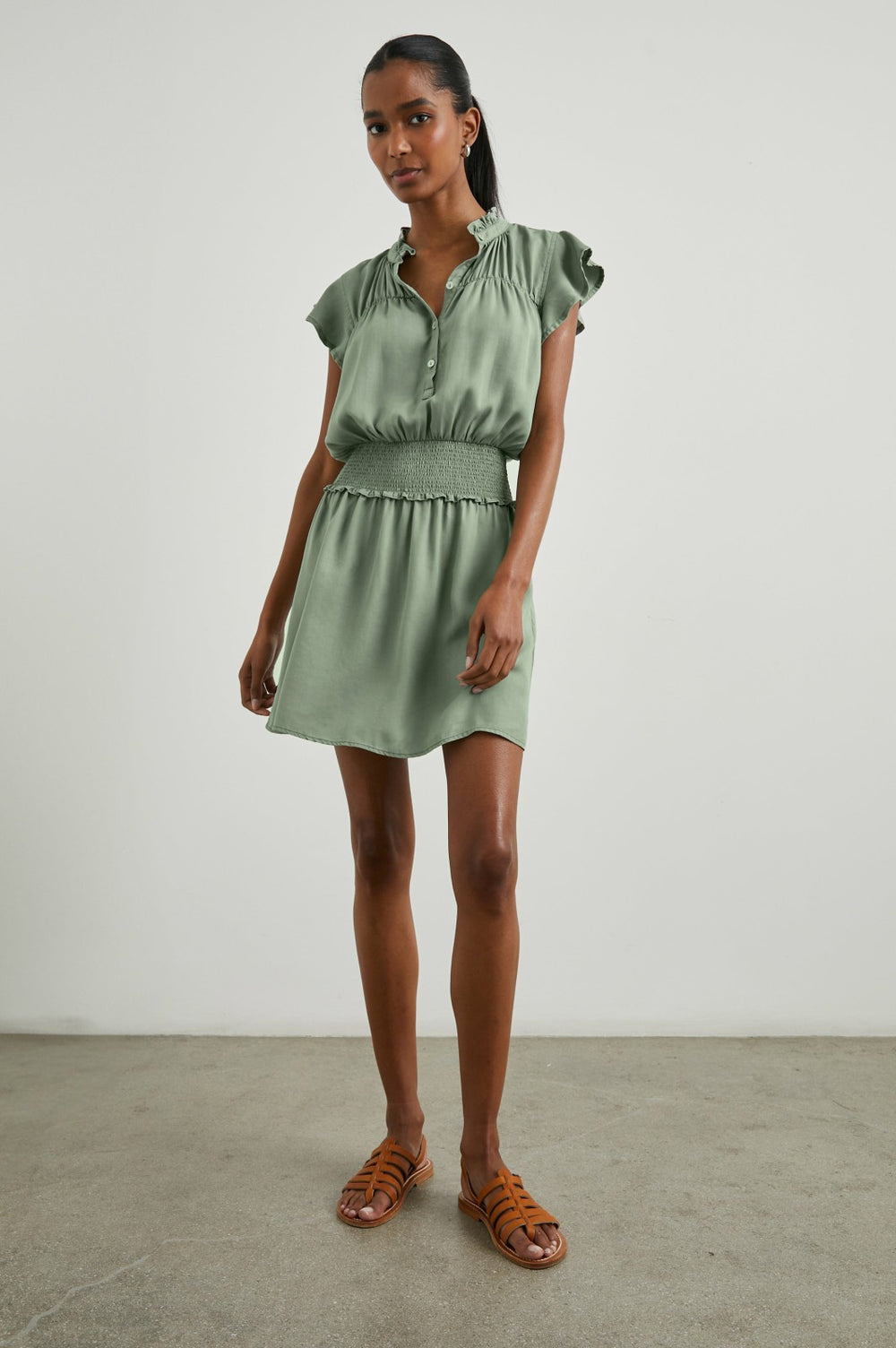 AMINA DRESS - SAGE DENIM| Rails online