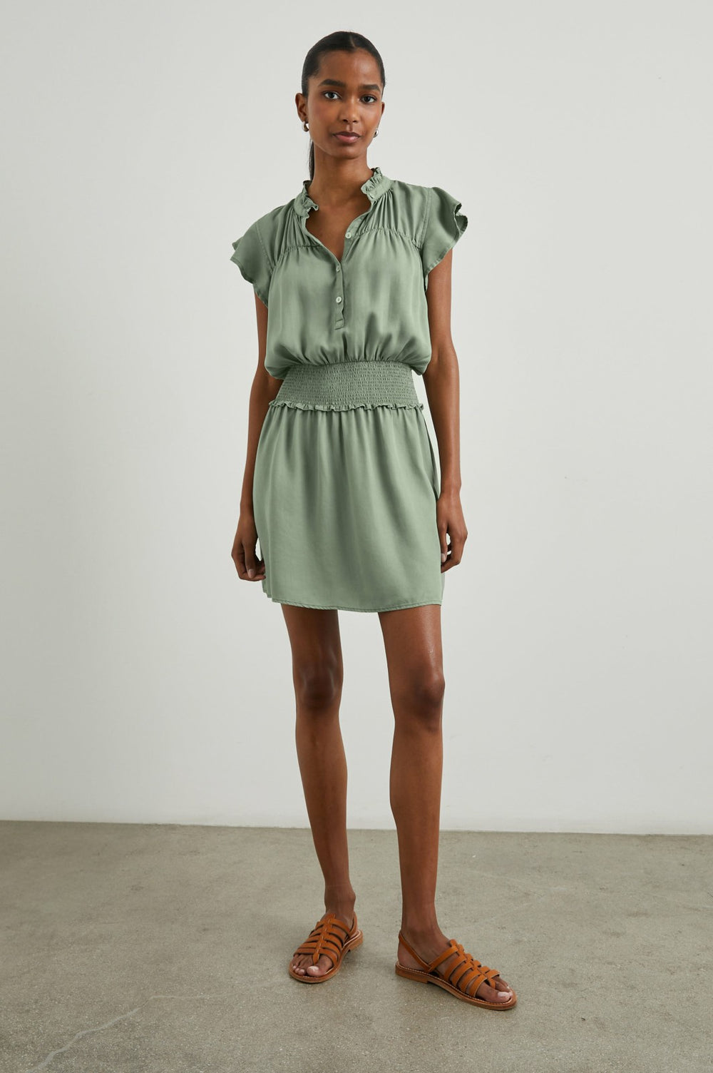 AMINA DRESS - SAGE DENIM| Rails online