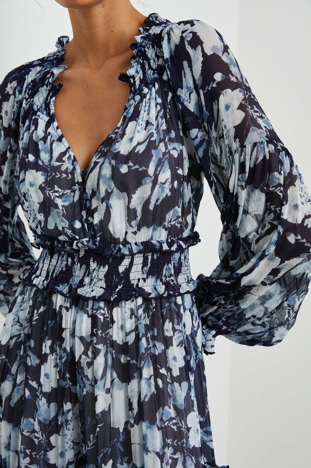 FREDERICA DRESS - INDIGO BLOSSOMS| Rails near me