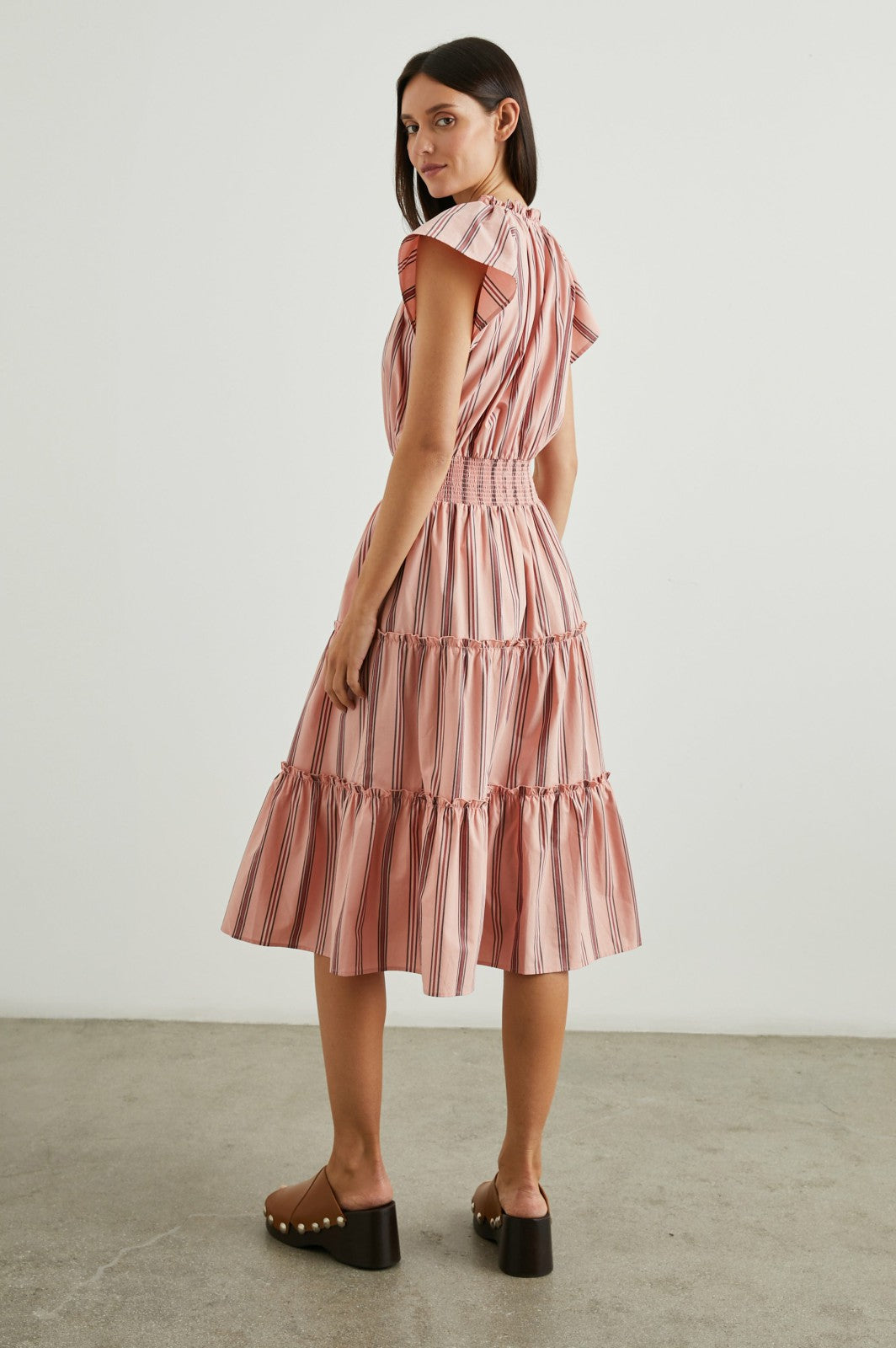 AMELLIA DRESS - CORAL NAVY STRIPE| Rails sale