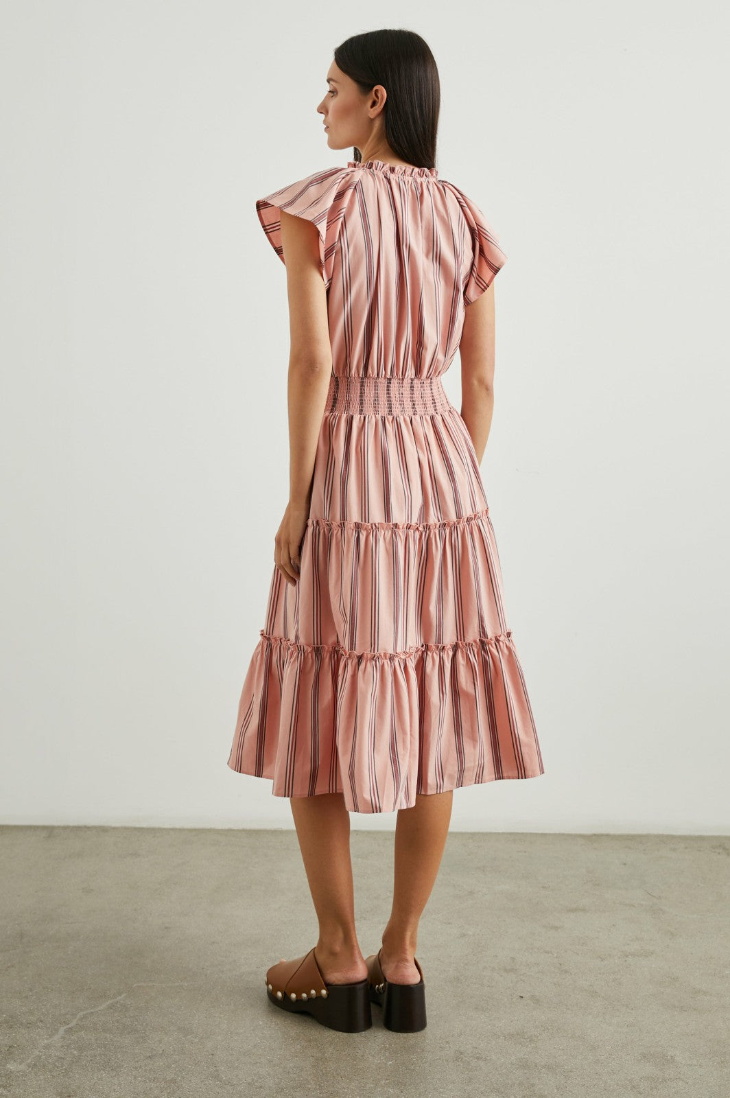 AMELLIA DRESS - CORAL NAVY STRIPE| Rails sale