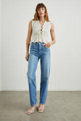 MARTINE TOP - IVORY SEERSUCKER| Rails online