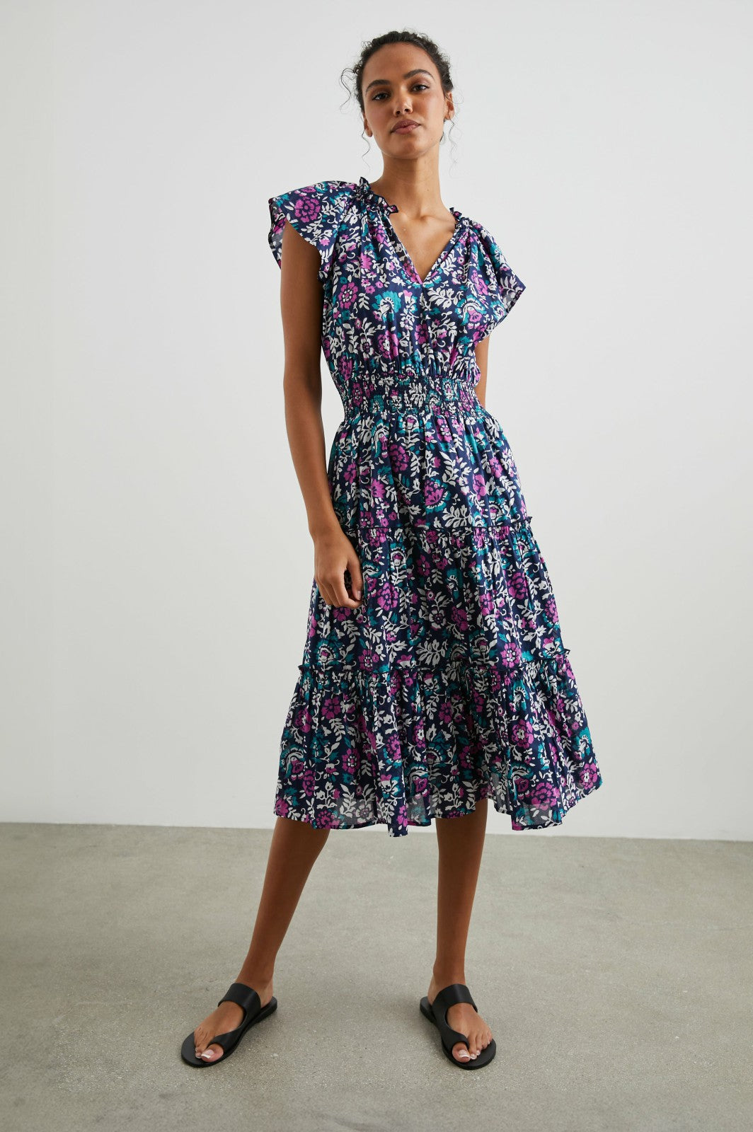 AMELLIA DRESS - WOODBLOCK FLORAL| Rails sale
