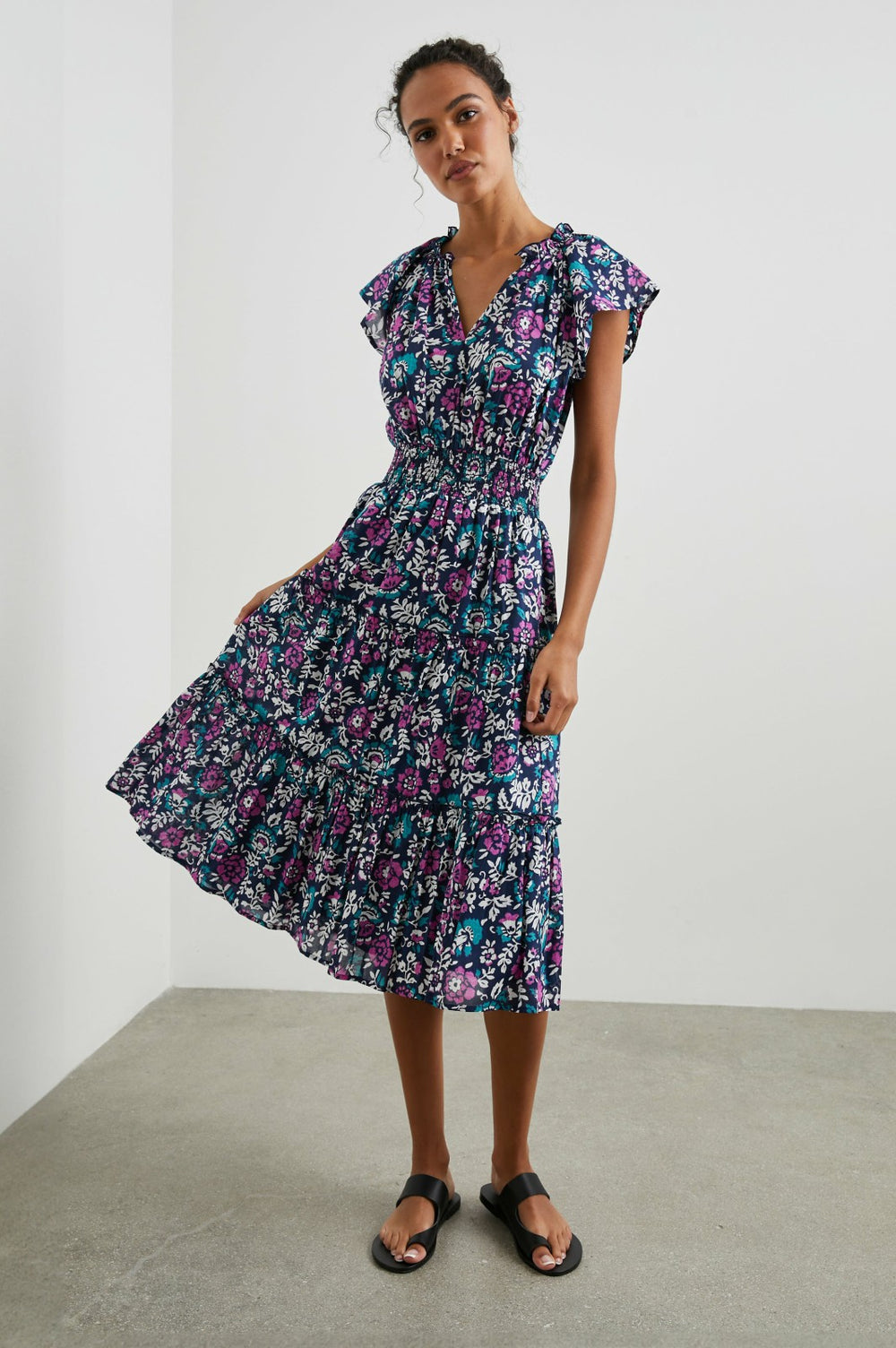 AMELLIA DRESS - WOODBLOCK FLORAL| Rails sale