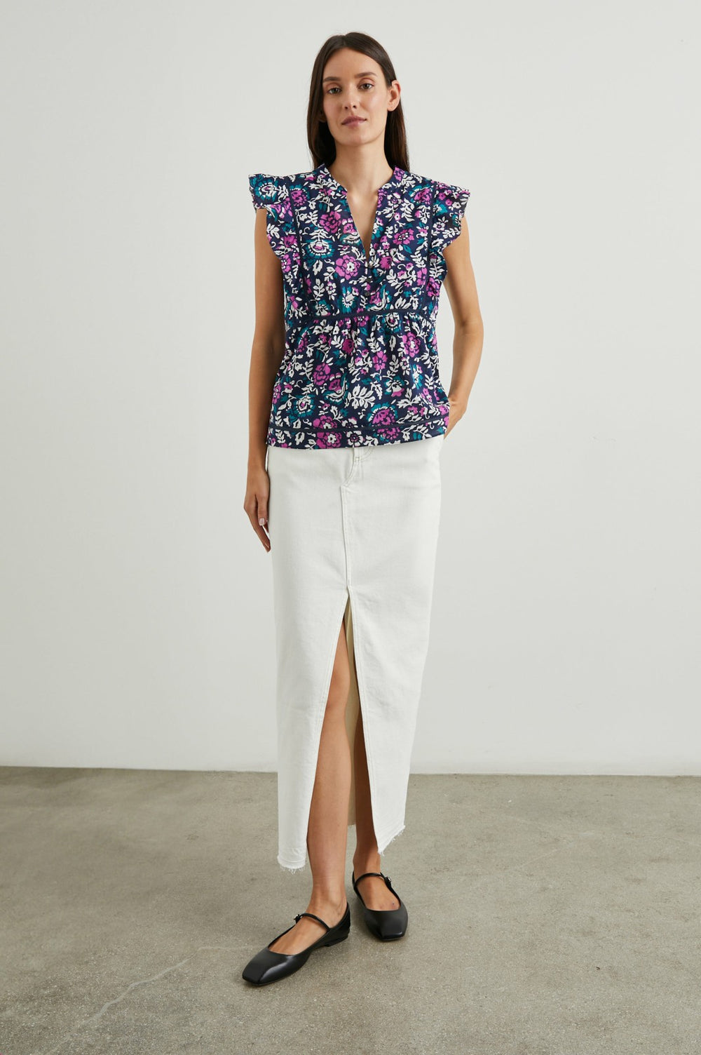 MISHA TOP - WOODBLOCK FLORAL| Rails outlet