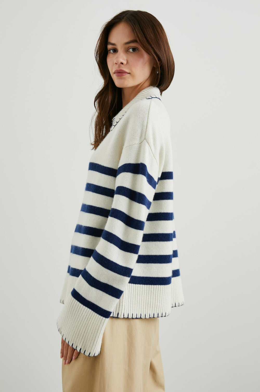 ATHENA SWEATER - IVORY NAVY STRIPE| Rails on sale