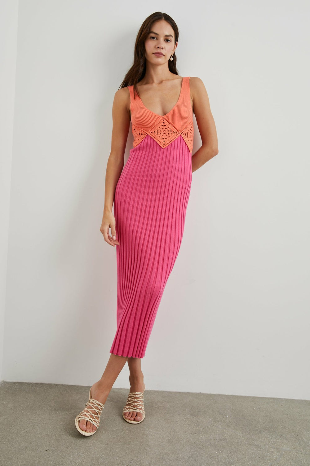 TARYN DRESS - PAPAYA COLORBLOCK| Rails US