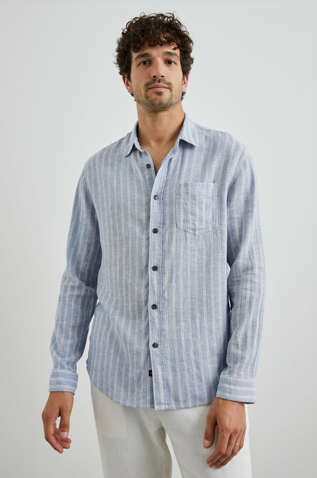 CONNOR SHIRT - DENIM WHITE PINSTRIPE| Rails online