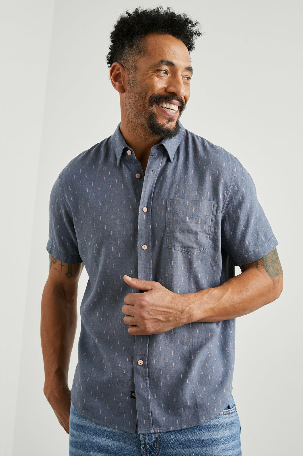 CARSON SHIRT - LOUIS LEAF SLATE| Rails US