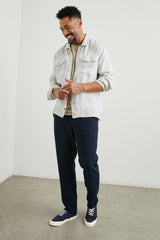 KEROUAC SHIRT JACKET - WICKER GRAPHITE STRIPE| Rails discount