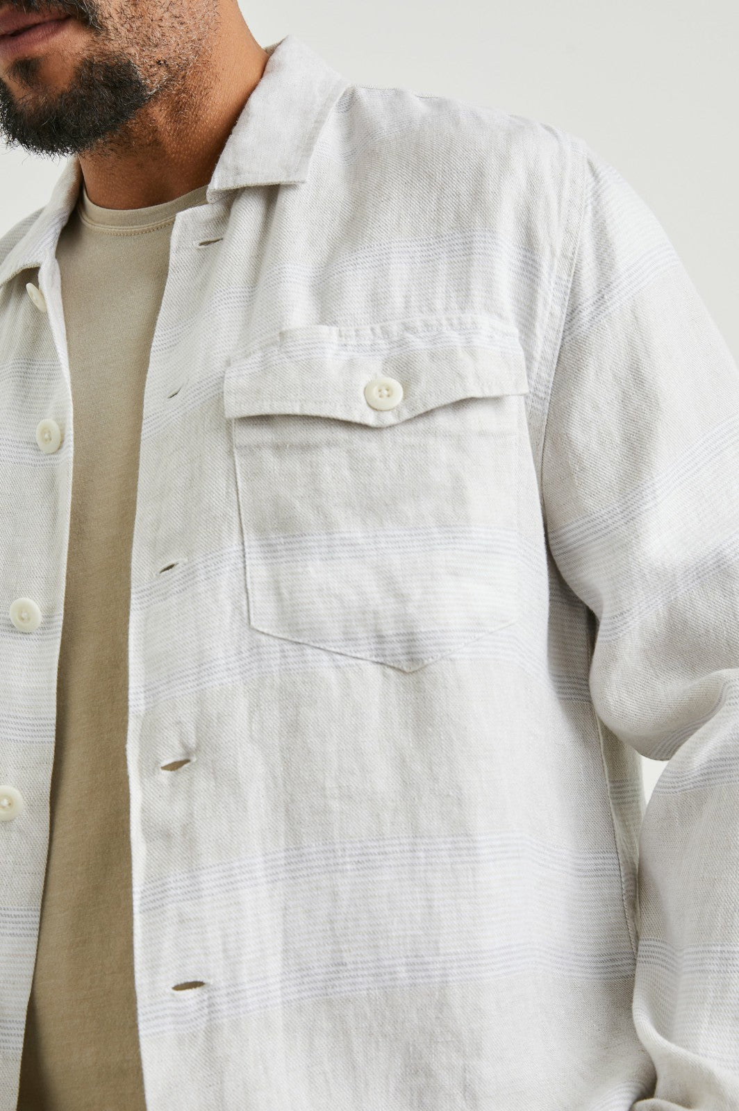 KEROUAC SHIRT JACKET - WICKER GRAPHITE STRIPE| Rails discount