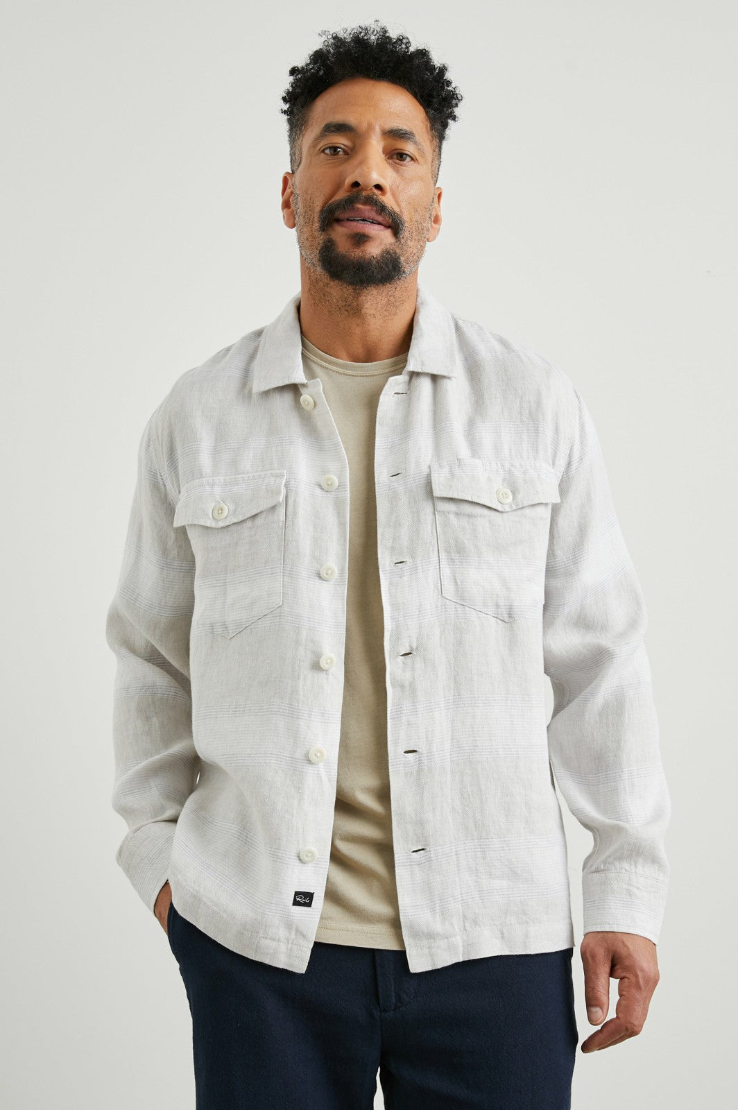 KEROUAC SHIRT JACKET - WICKER GRAPHITE STRIPE| Rails discount