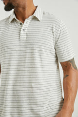 NAPOLI POLO SHIRT - CREAM BARLEY STRIPE| Rails near me