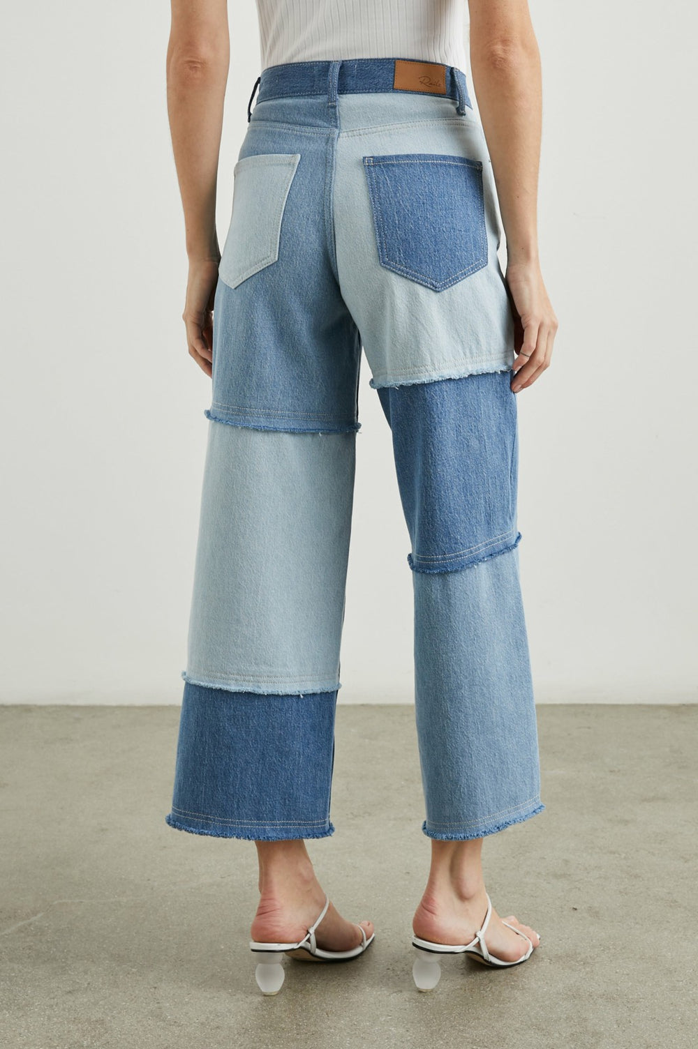 GETTY CROP WIDE LEG - LIGHT INDIGO PATCHWORK| Rails US