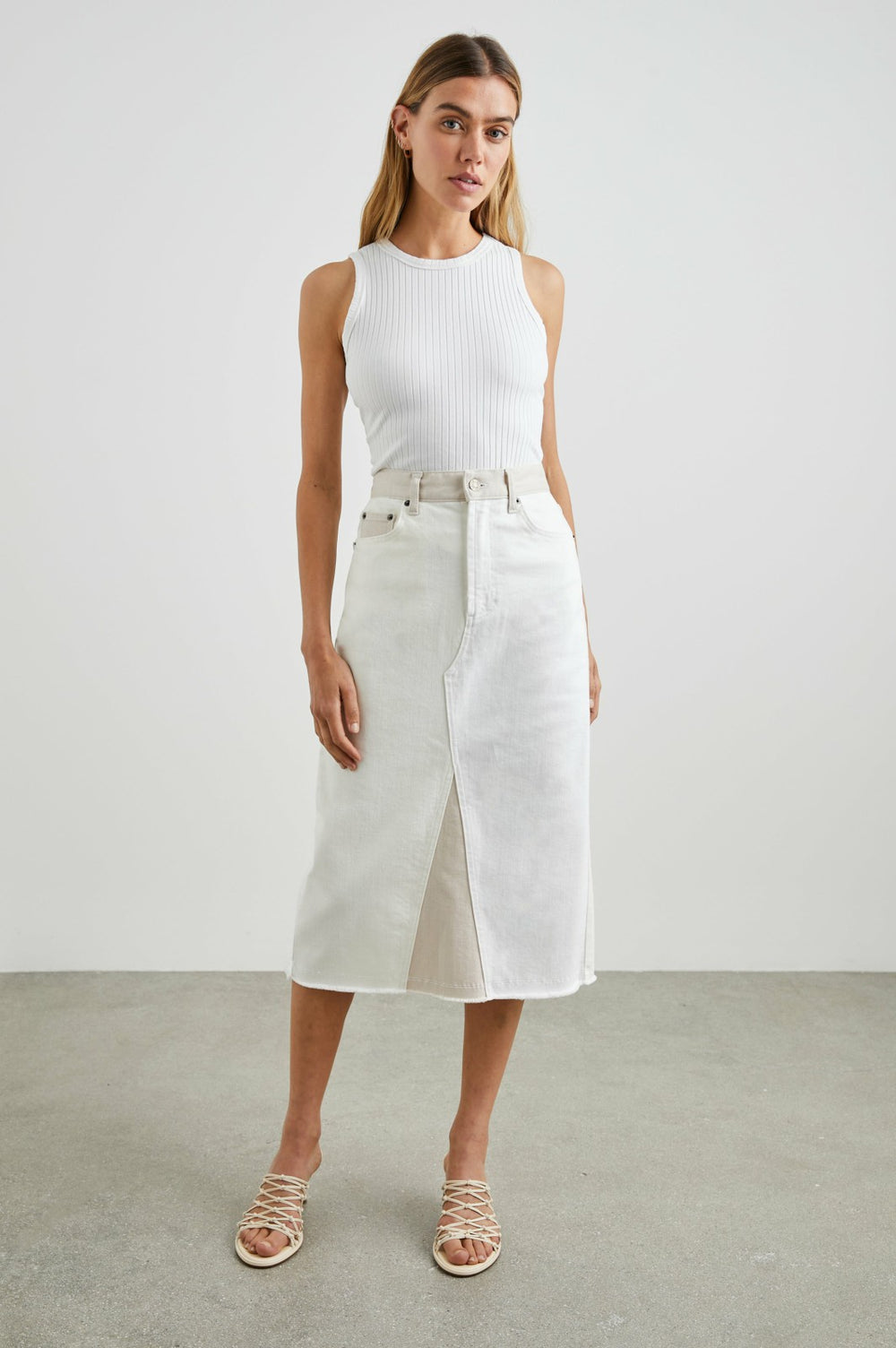 HIGHLAND SKIRT - ECRU PATCHWORK| Rails outlet