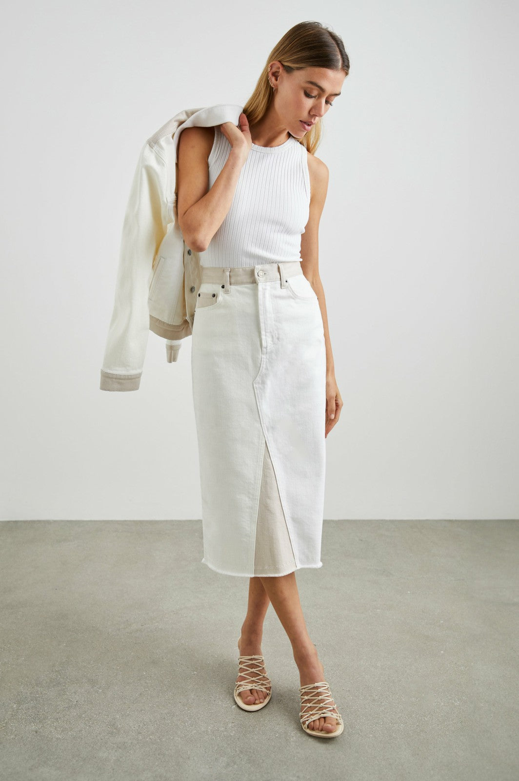 HIGHLAND SKIRT - ECRU PATCHWORK| Rails outlet