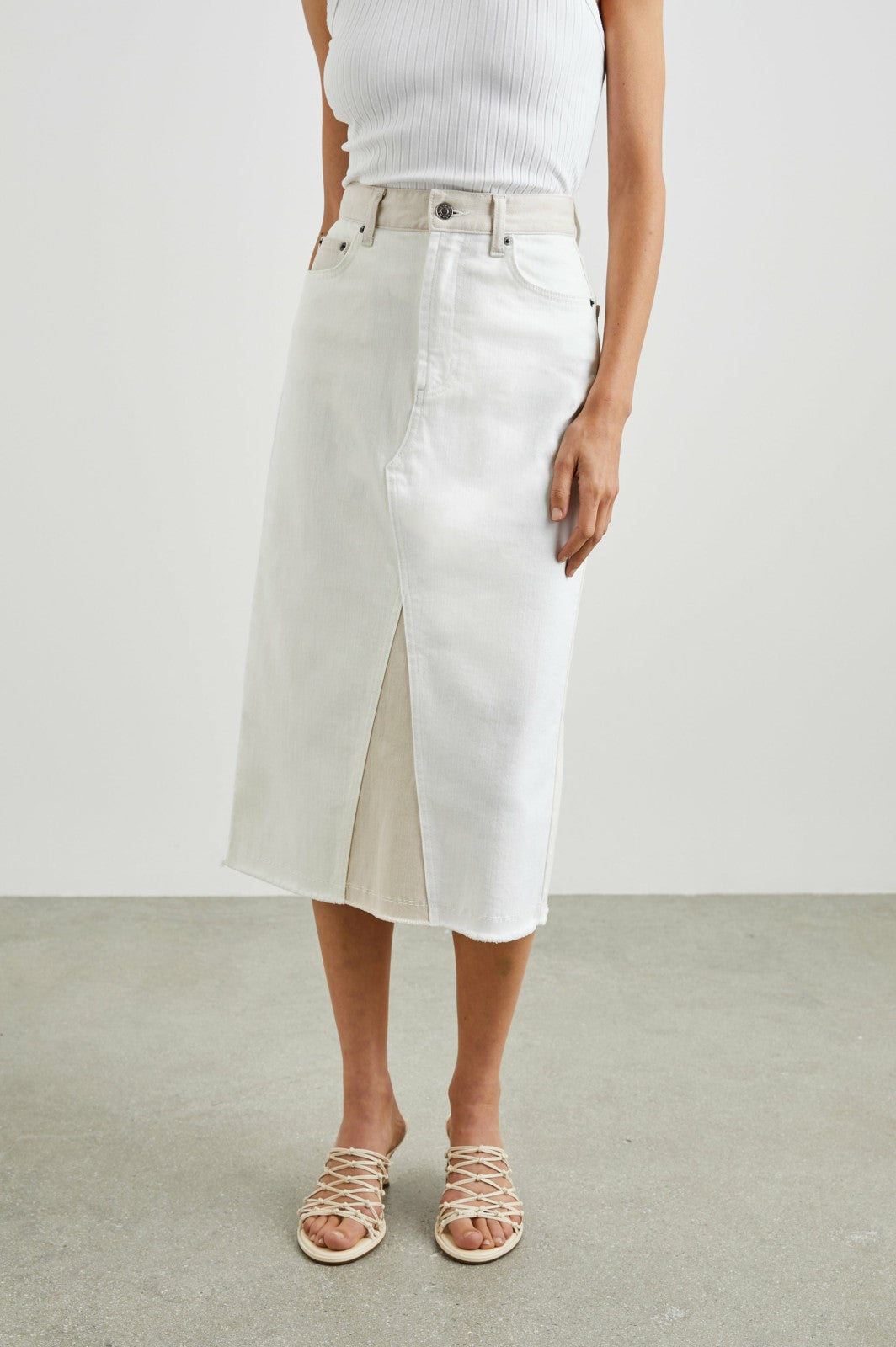 HIGHLAND SKIRT - ECRU PATCHWORK| Rails outlet