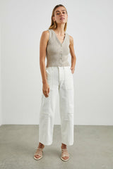 GETTY CROP UTILITY WIDE LEG - VINTAGE ECRU CONTRAST STITCH| Rails US