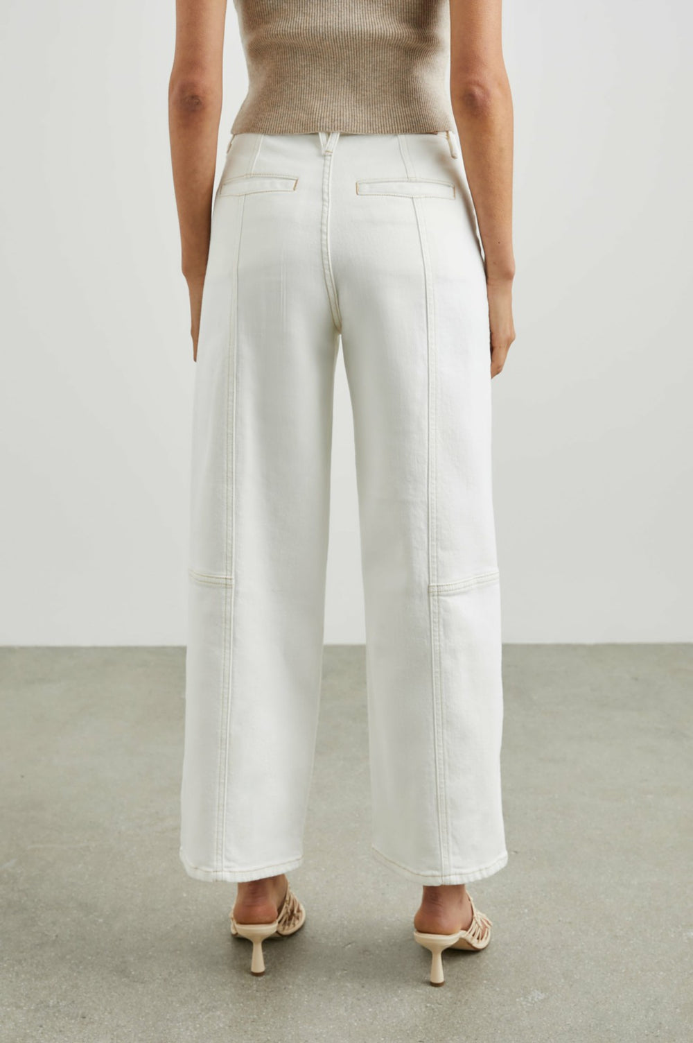 GETTY CROP UTILITY WIDE LEG - VINTAGE ECRU CONTRAST STITCH| Rails US