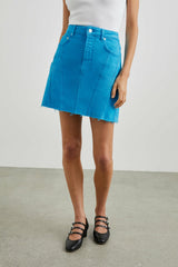 BRENTWOOD SKIRT - AQUARIUS RAW HEM| Rails outlet