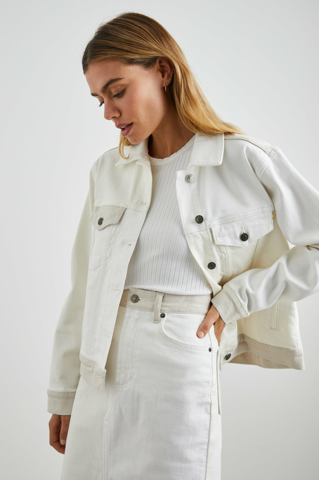 MULHOLLAND JACKET - ECRU PATCHWORK| Rails sale
