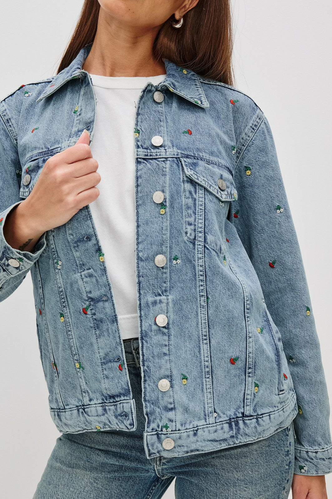 GROVE BOYFRIEND TRUCKER JACKET - FLOWER FIELD| Rails sale