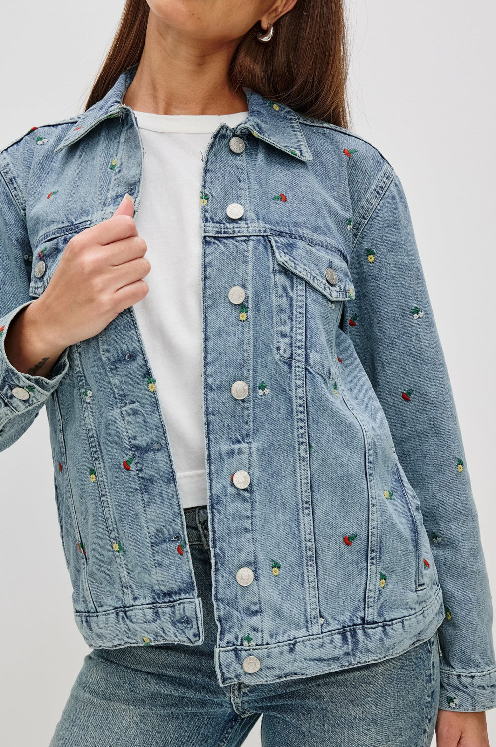 GROVE BOYFRIEND TRUCKER JACKET - FLOWER FIELD| Rails sale