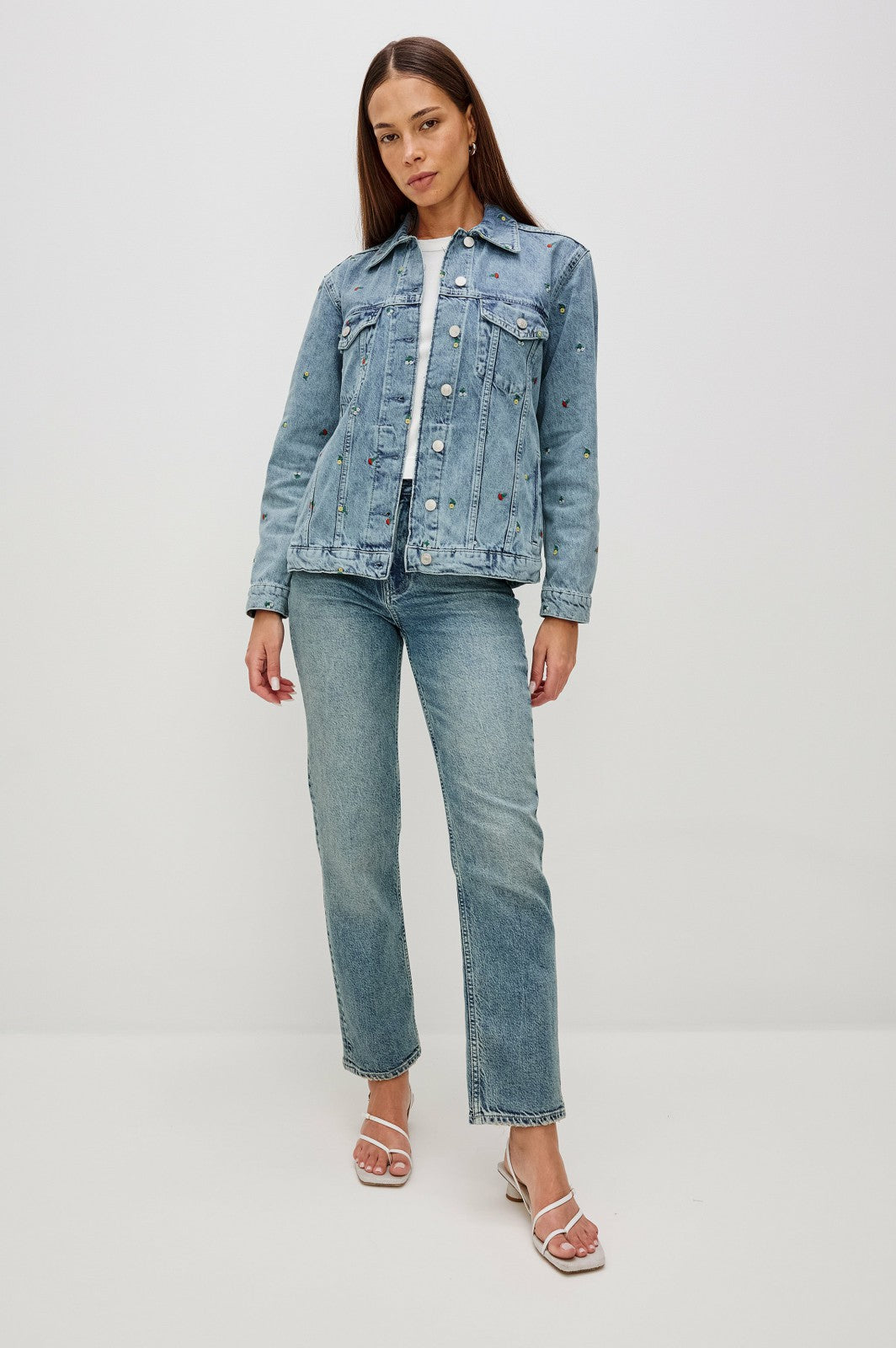 GROVE BOYFRIEND TRUCKER JACKET - FLOWER FIELD| Rails sale