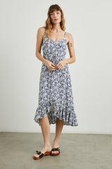 FRIDA DRESS - NAVY WHITE TEXTURE FLORAL| Rails outlet